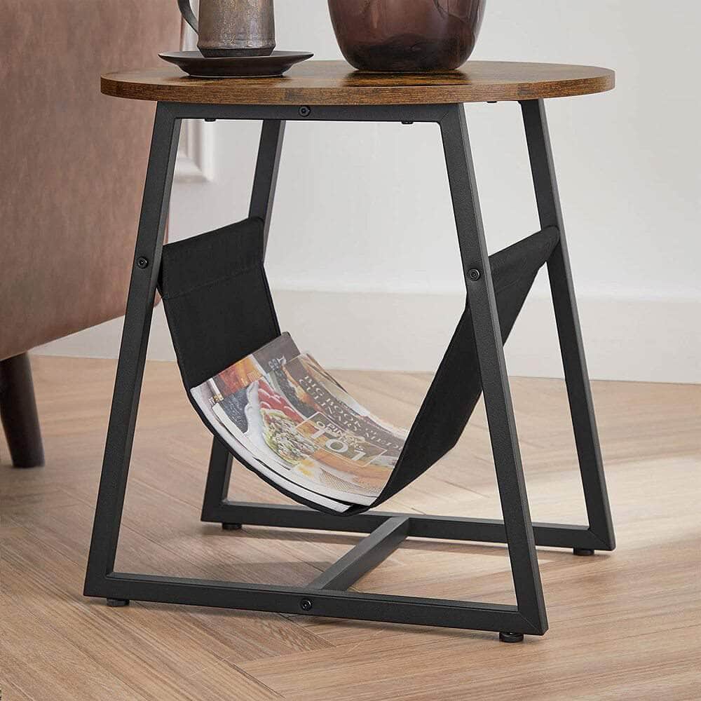 Side Table Rustic Brown and Black LET281B01