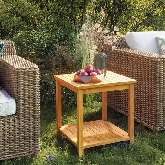 Side Table Solid Acacia Wood - Brown - Simple deals