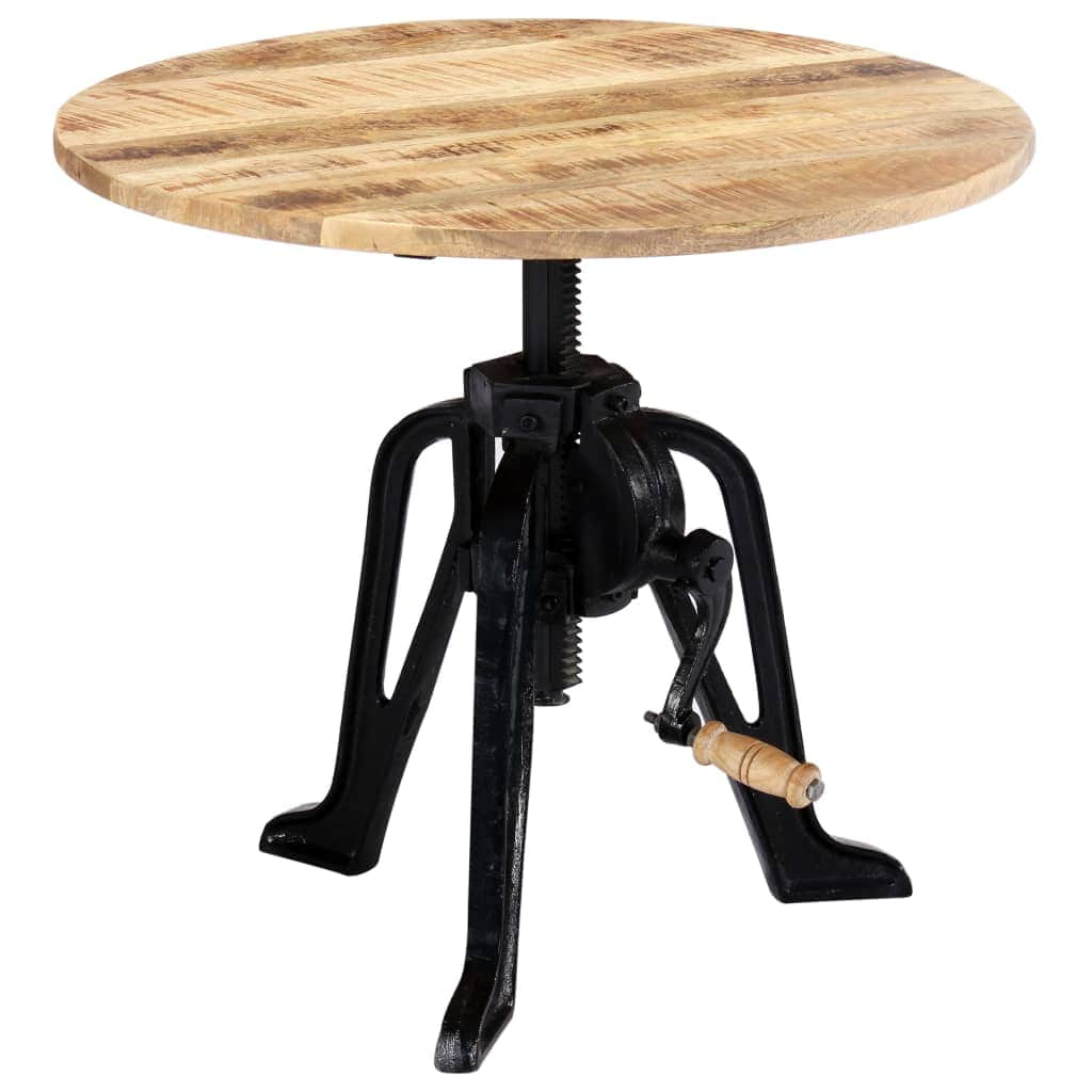 Side Table  Solid Mango Wood and Cast Iron