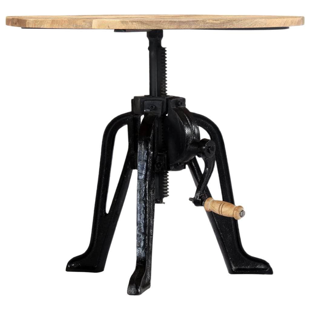 Side Table  Solid Mango Wood and Cast Iron