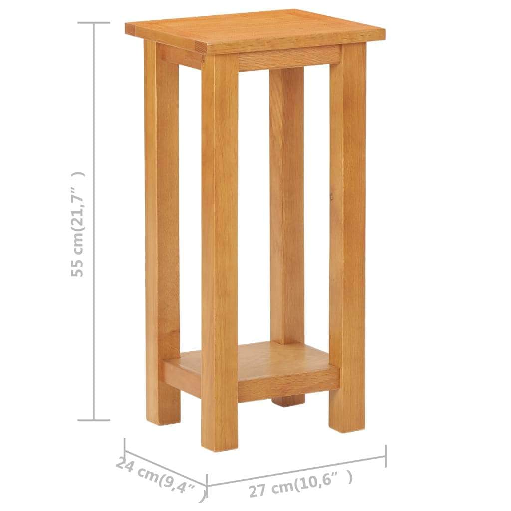 Side Table Solid Oak Wood and MDF