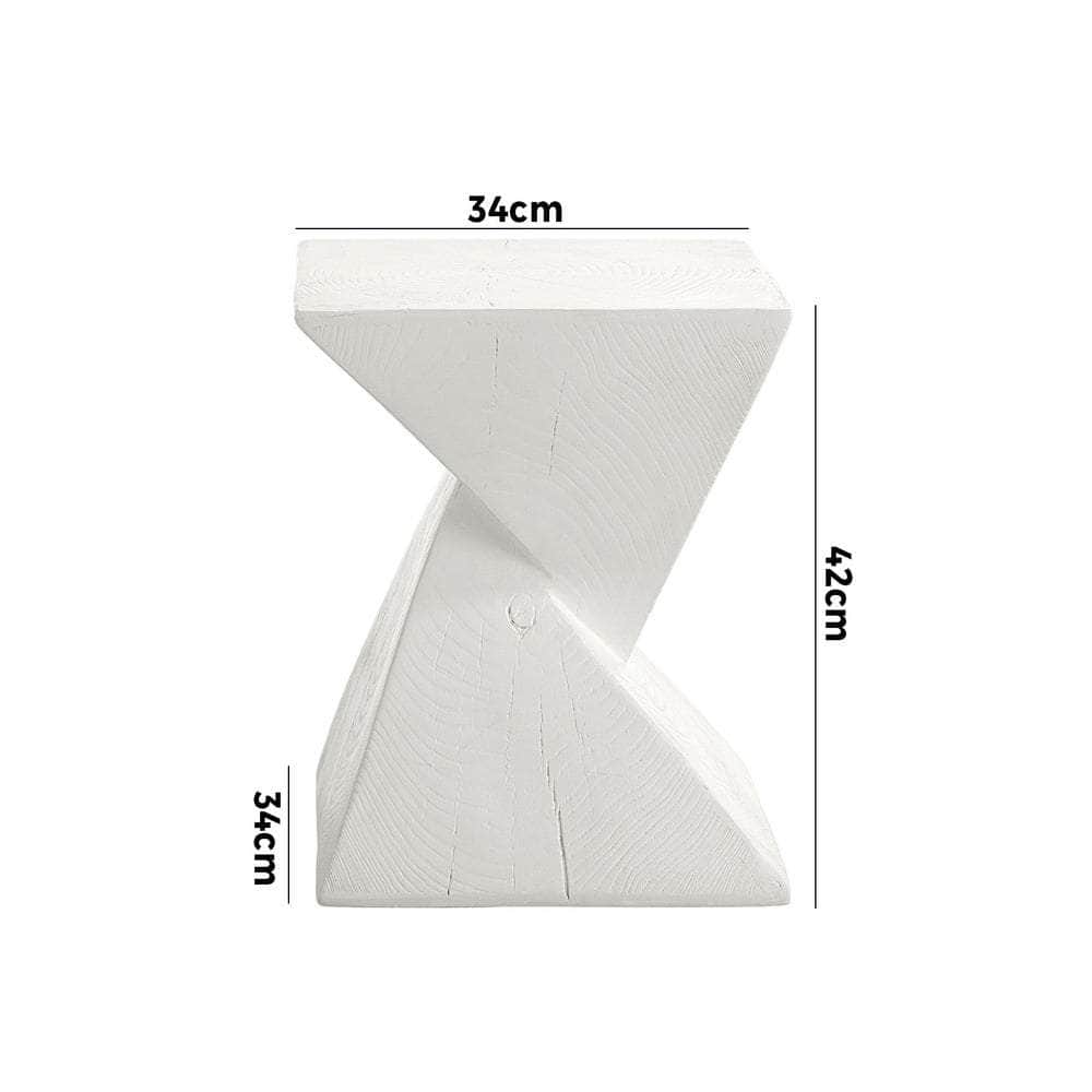 Side Table Terrazzo Concrete White/Natural/Black
