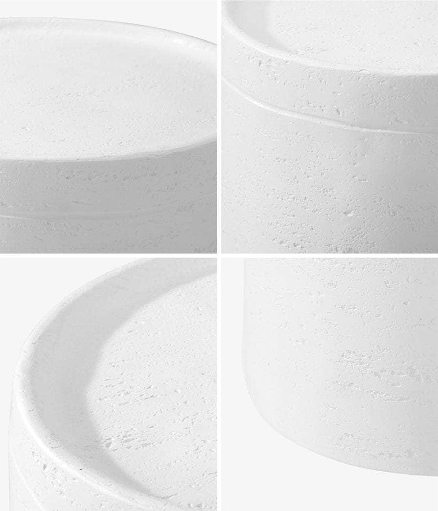 Side Table Terrazzo Concrete White/Natural/Black