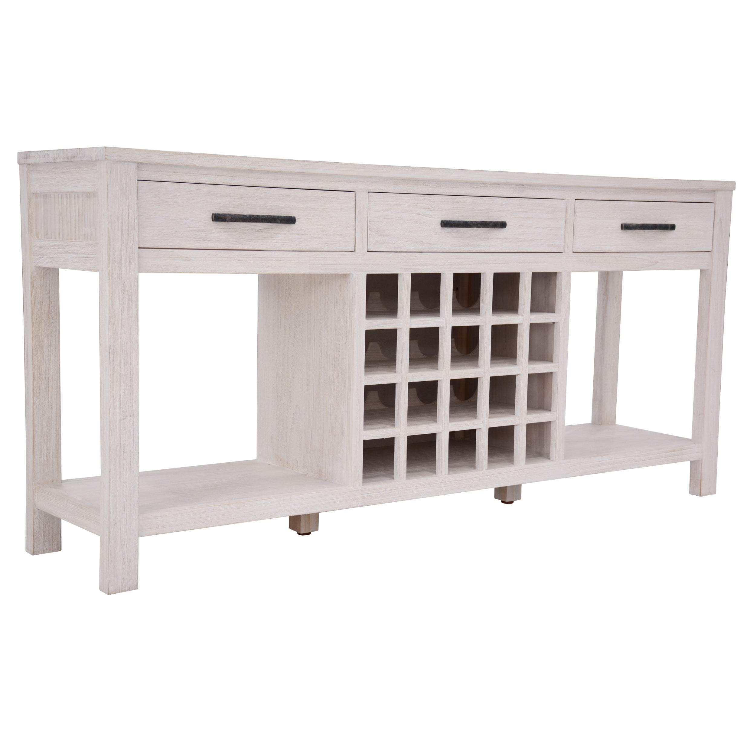 Sideboard Buffet Wine Cabinet Bar Bottle Wooden Storage Rack - White
