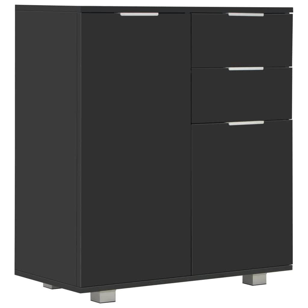 Sideboard High Gloss Black Chipboard - Simple deals