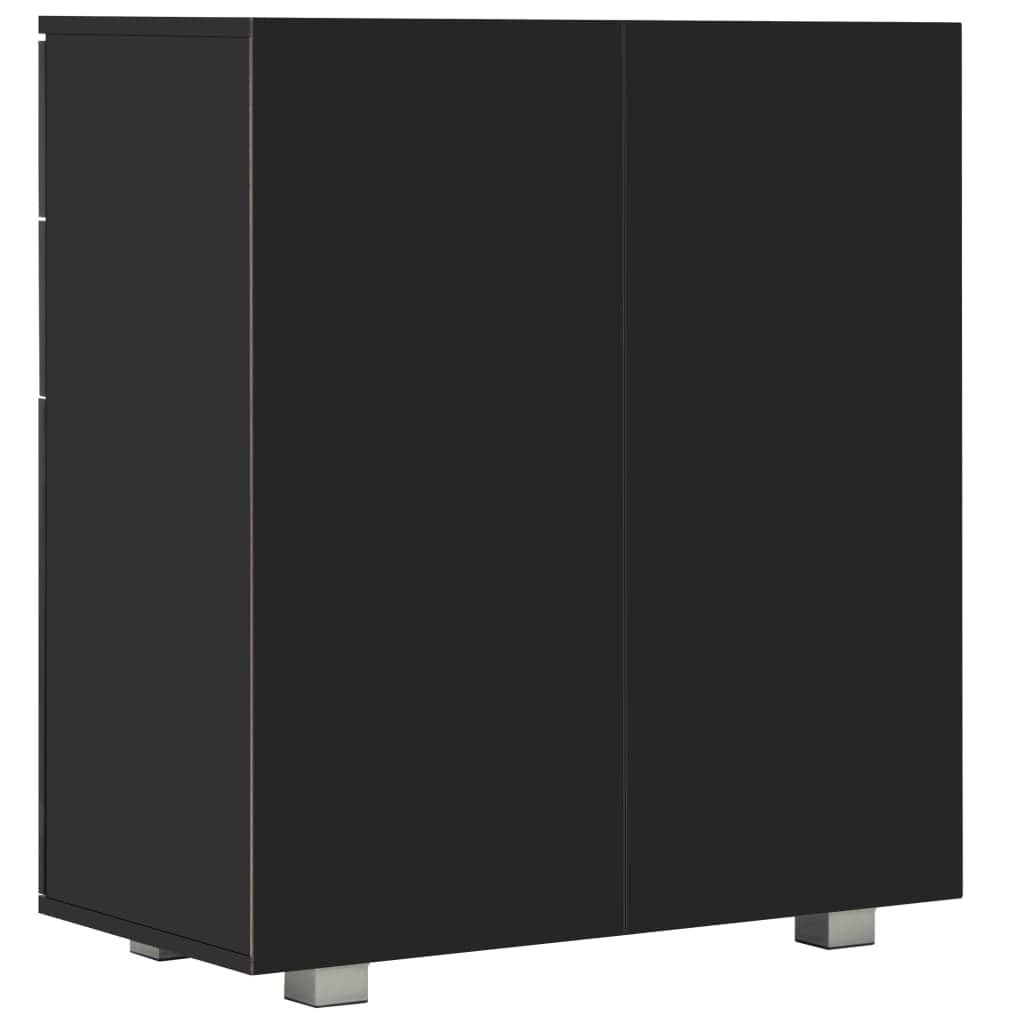 Sideboard High Gloss Black Chipboard