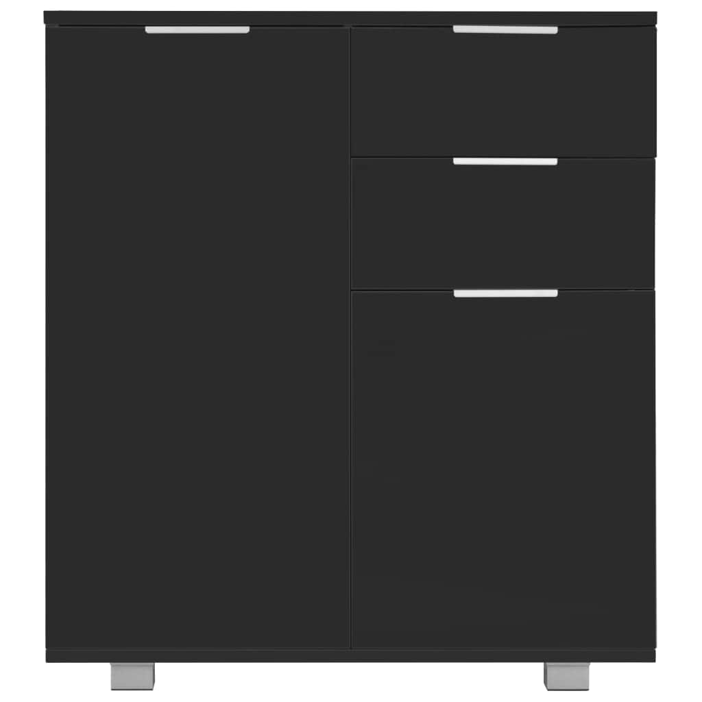 Sideboard High Gloss Black Chipboard