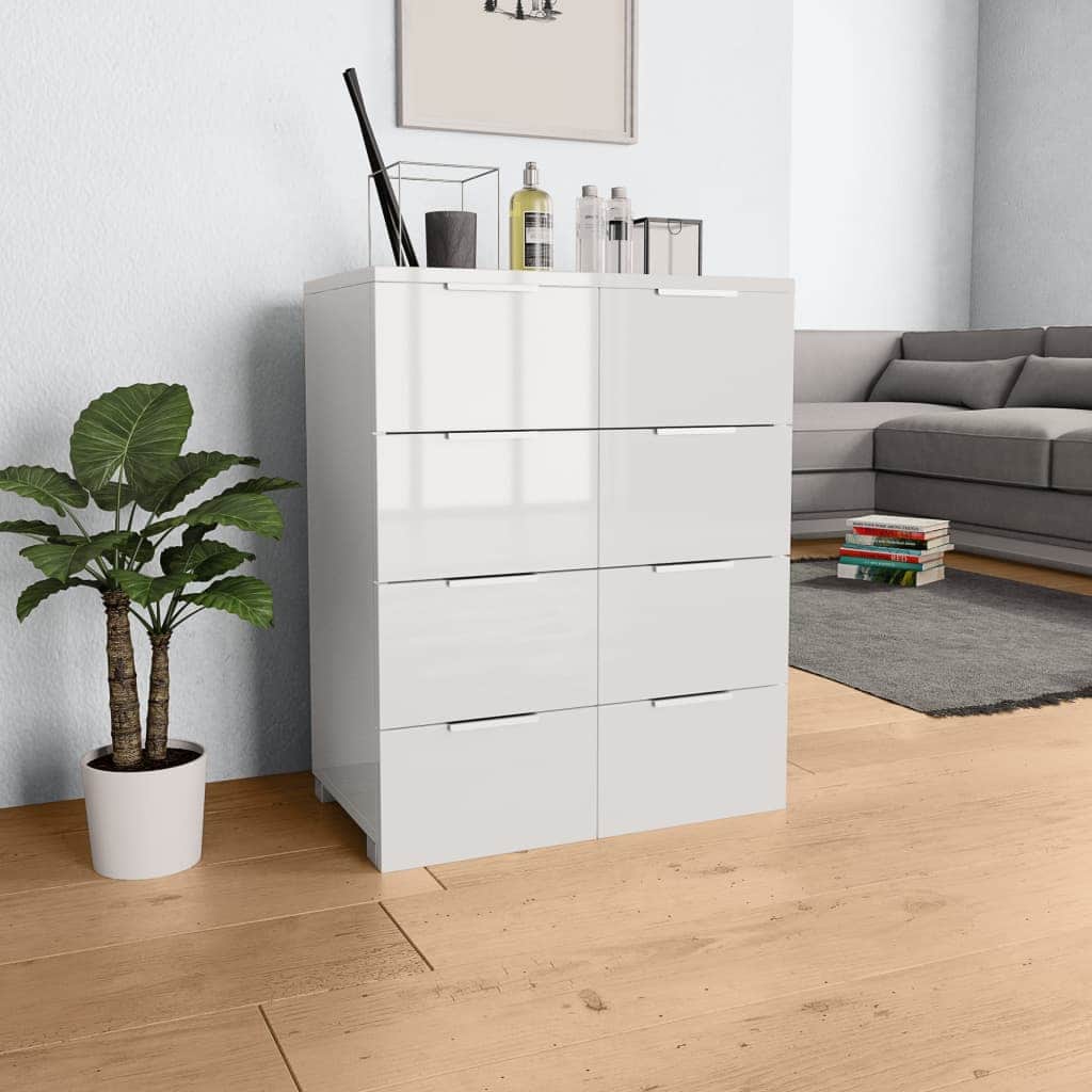Sideboard High Gloss Chipboard White - Simple deals