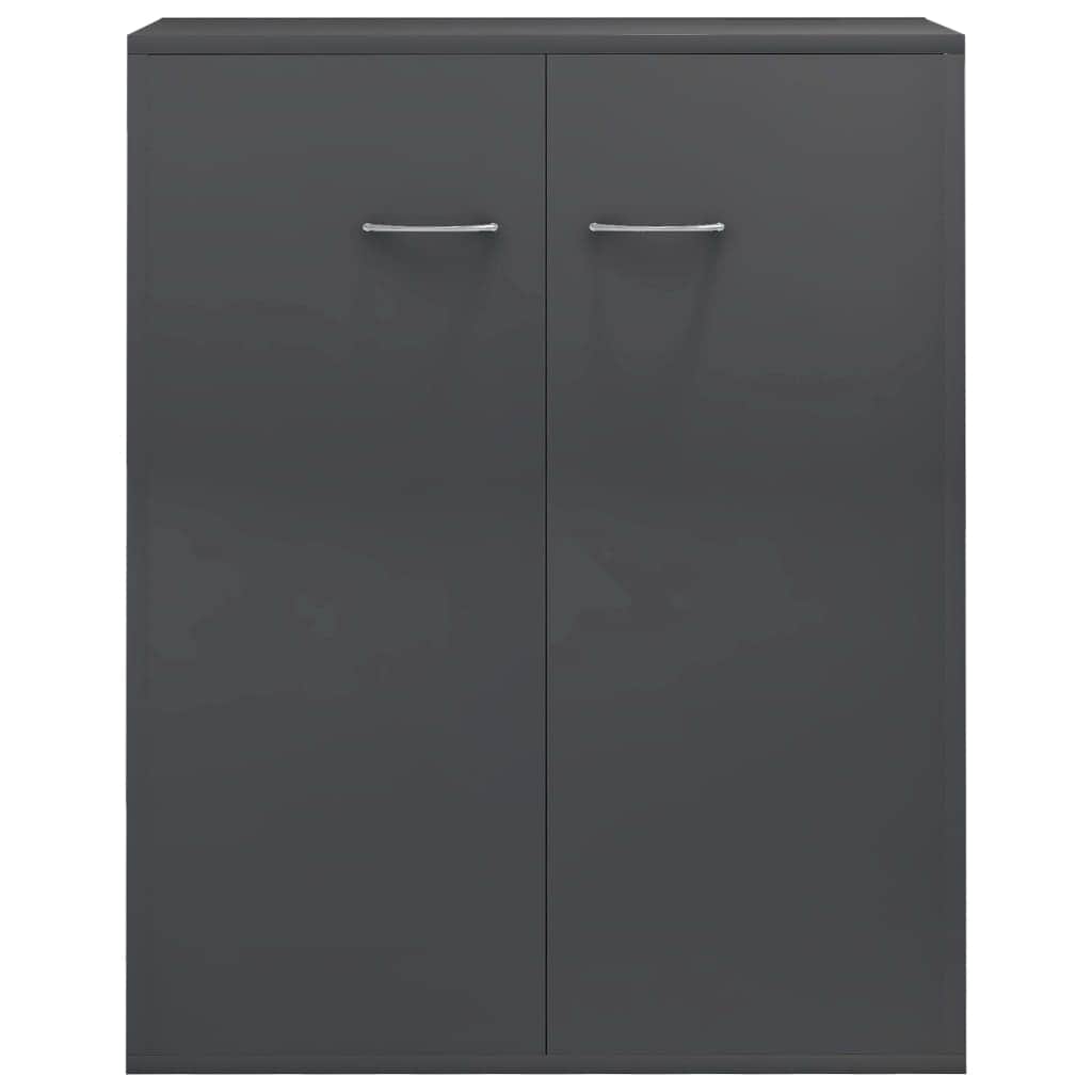 Sideboard High Gloss Grey-Chipboard