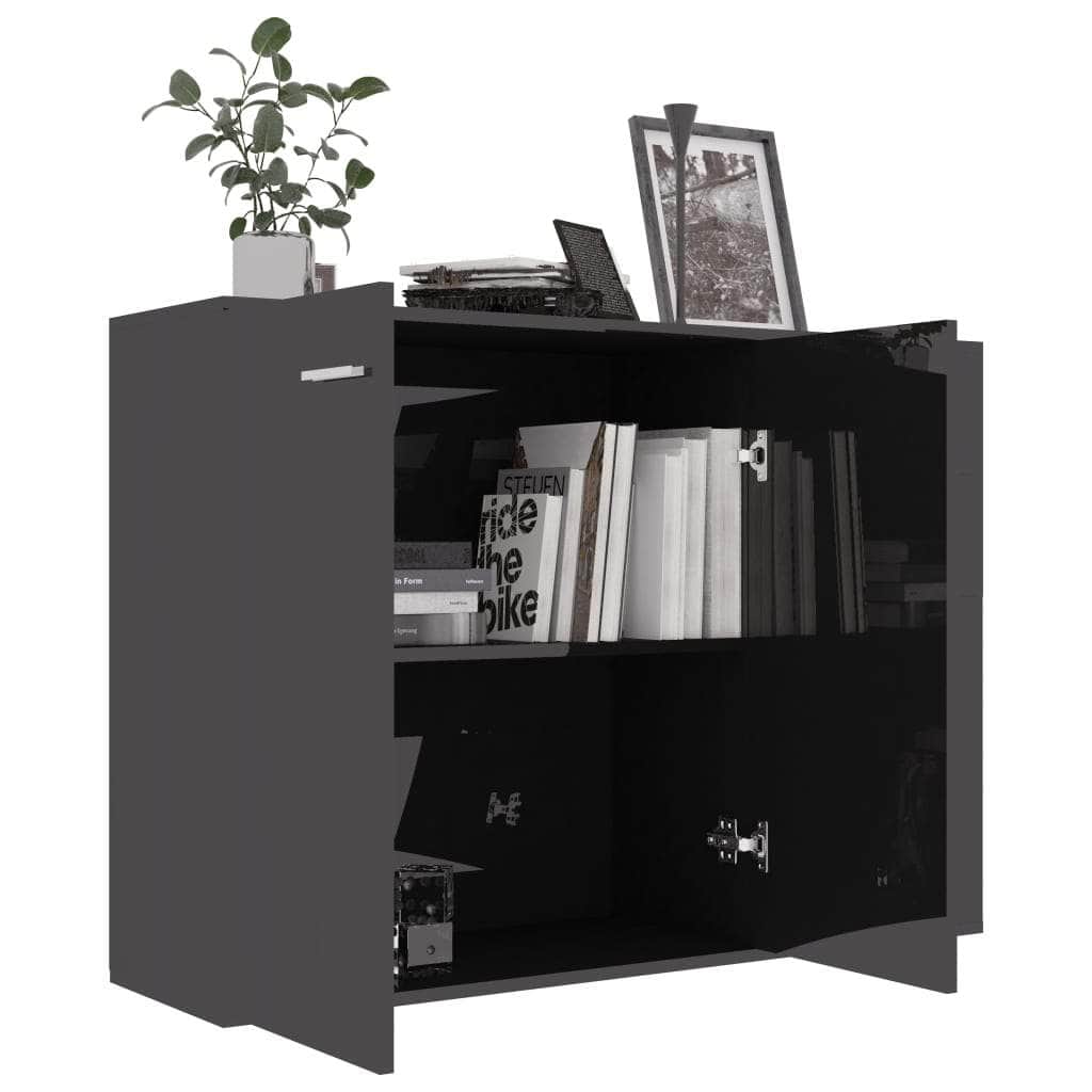 Sideboard High Gloss Grey Chipboard