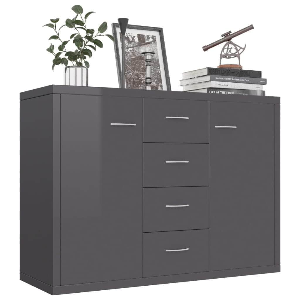 Sideboard High Gloss Grey -Chipboard