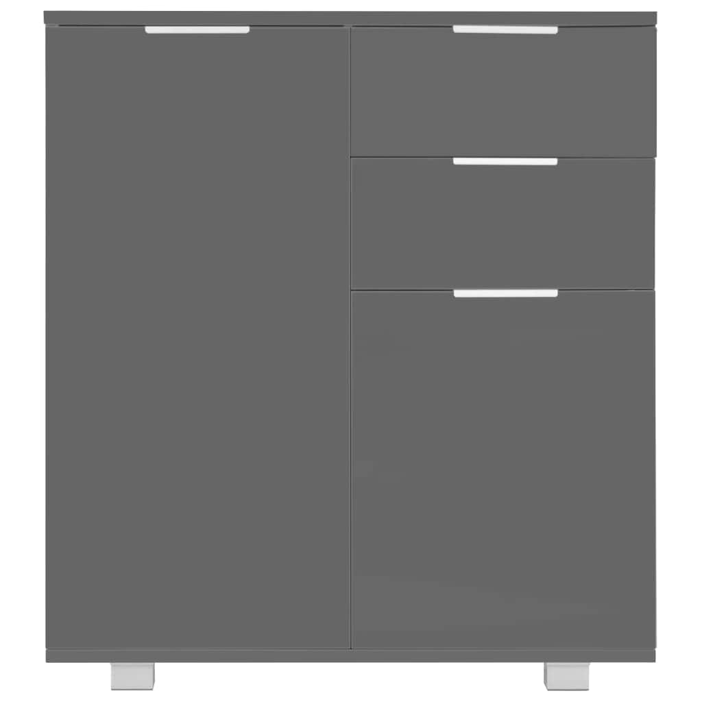 Sideboard High Gloss Grey Chipboard