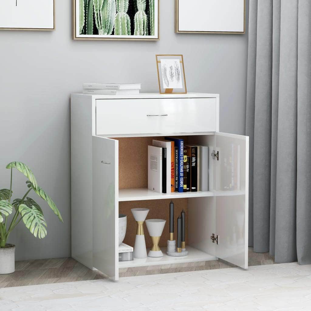 Sideboard High  Gloss White Chipboard