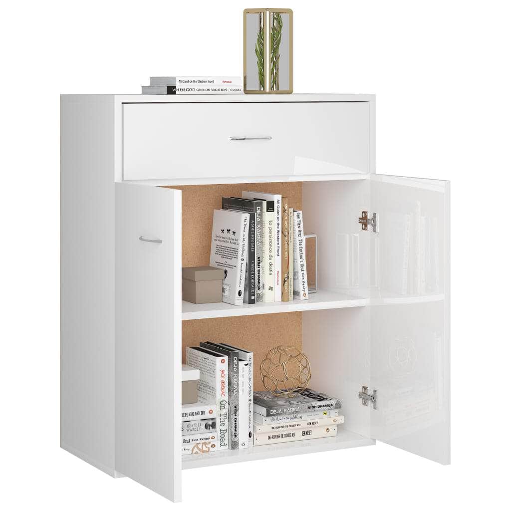 Sideboard High  Gloss White Chipboard