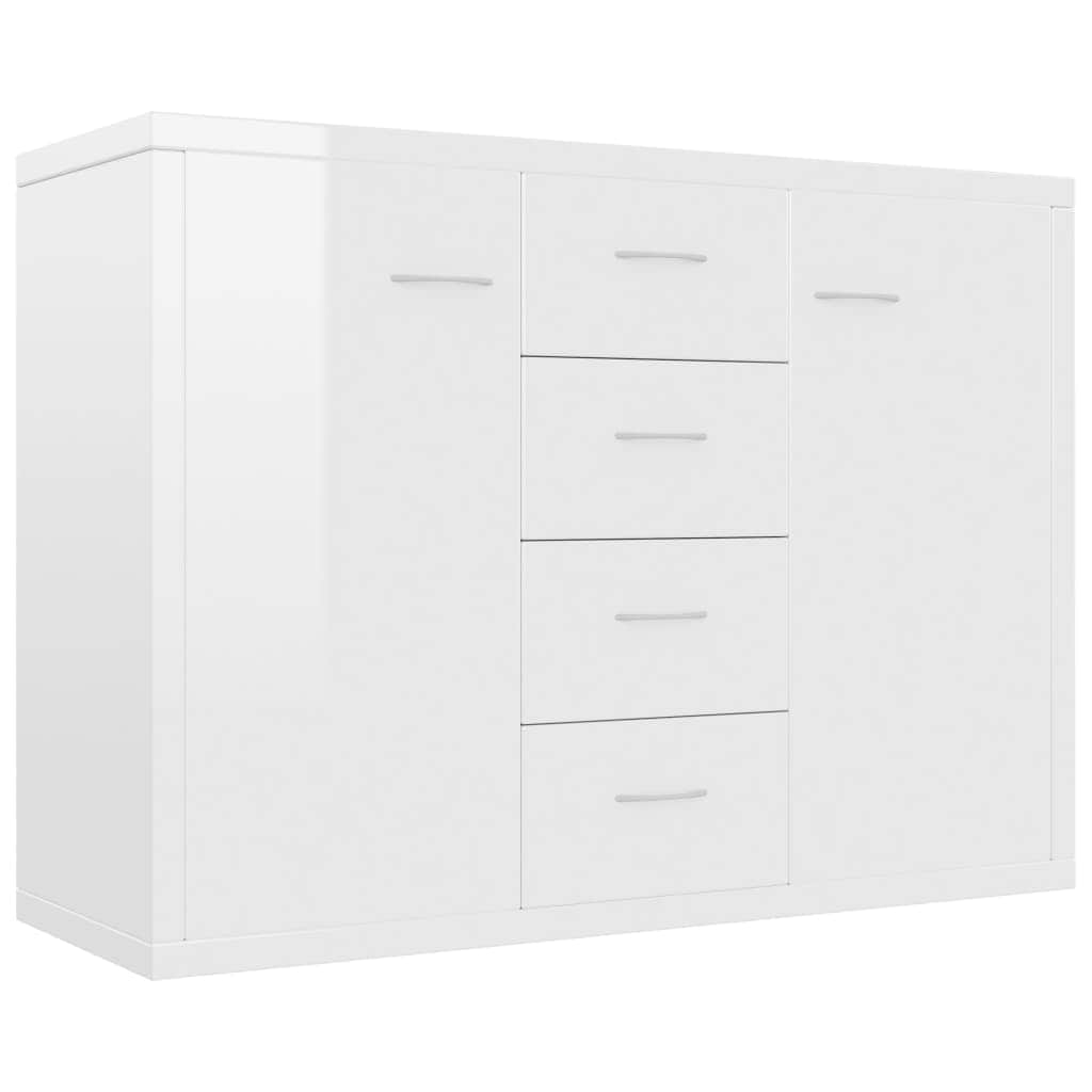Sideboard High Gloss White,  Chipboard