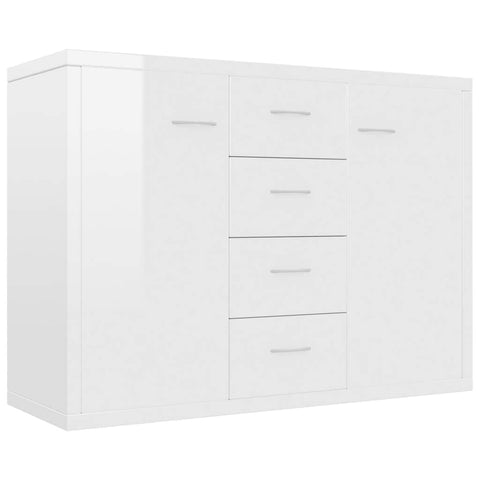 Sideboard High Gloss White,  Chipboard