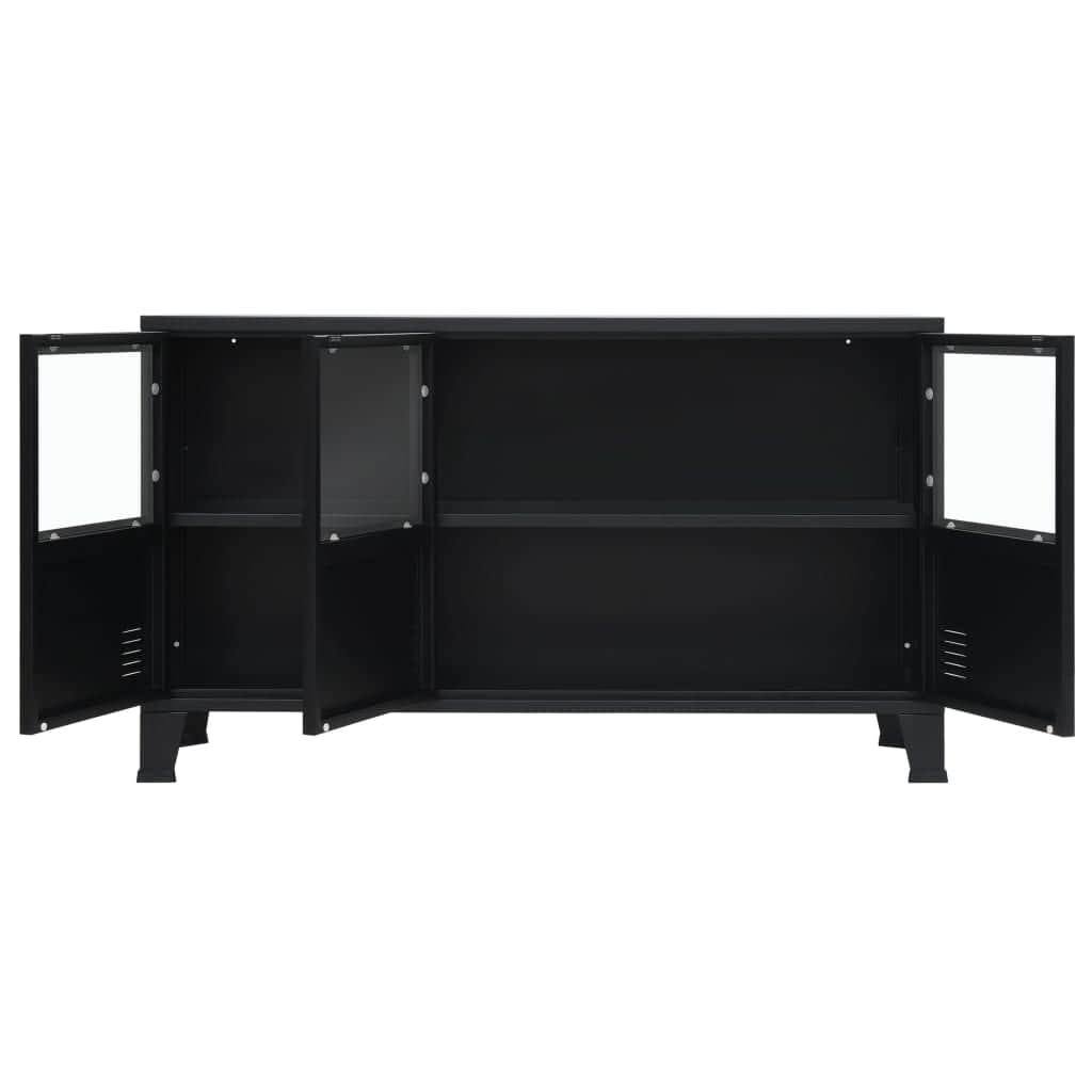 Sideboard Metal Industrial Style Black