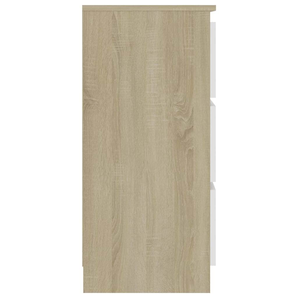 Sideboard White and Sonoma 1 Chipboard