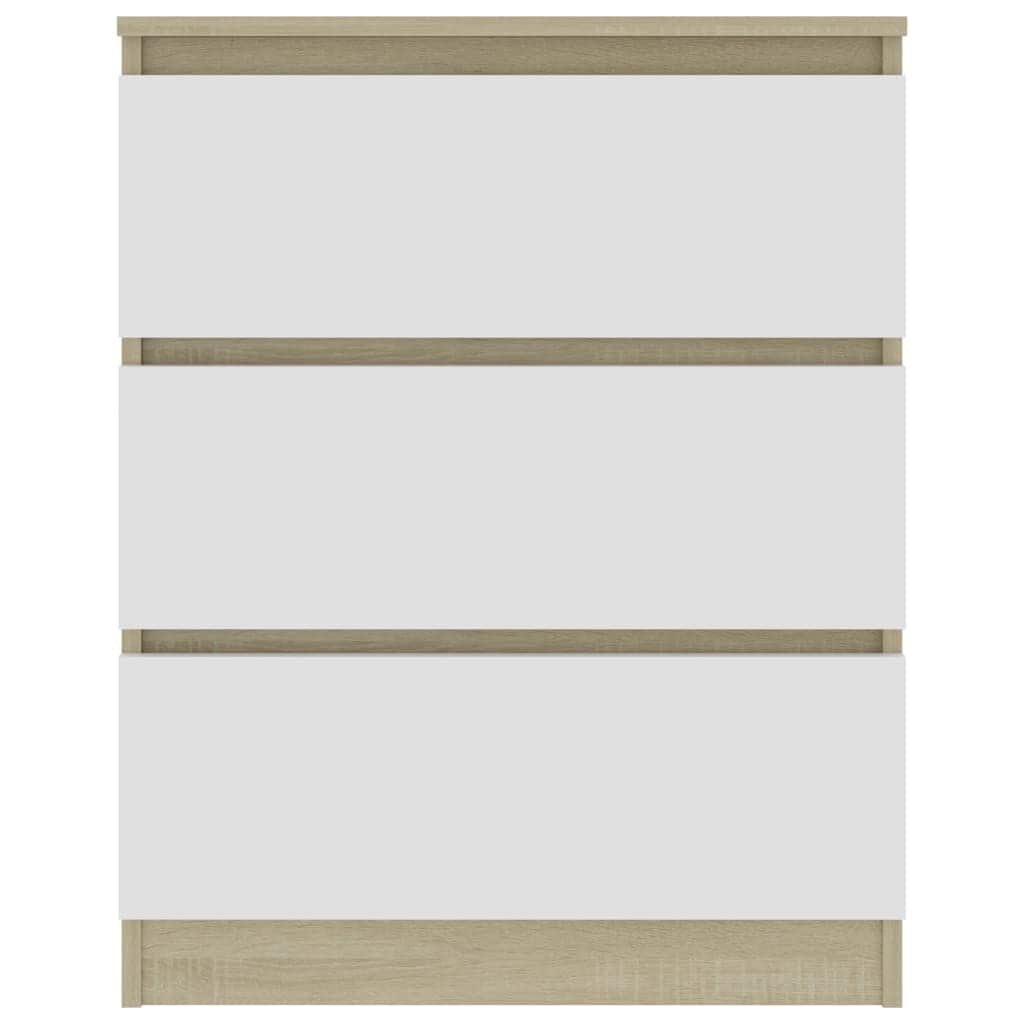 Sideboard White and Sonoma 1 Chipboard