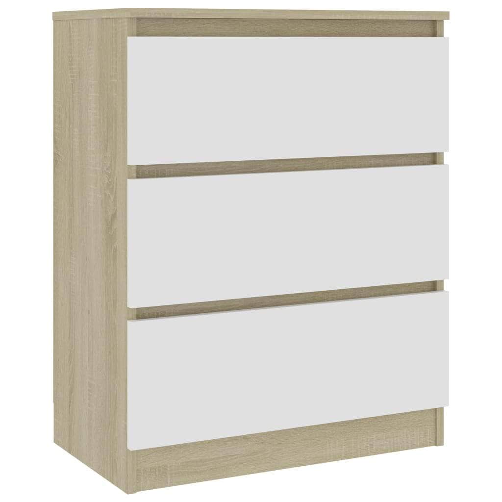 Sideboard White and Sonoma 1 Chipboard
