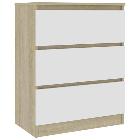 Sideboard White and Sonoma 1 Chipboard