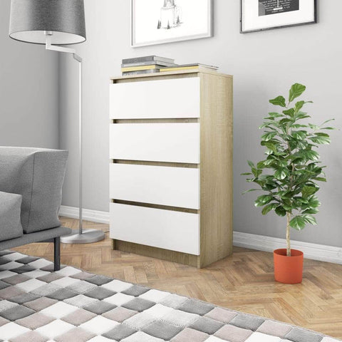 Sideboard White and Sonoma Oak