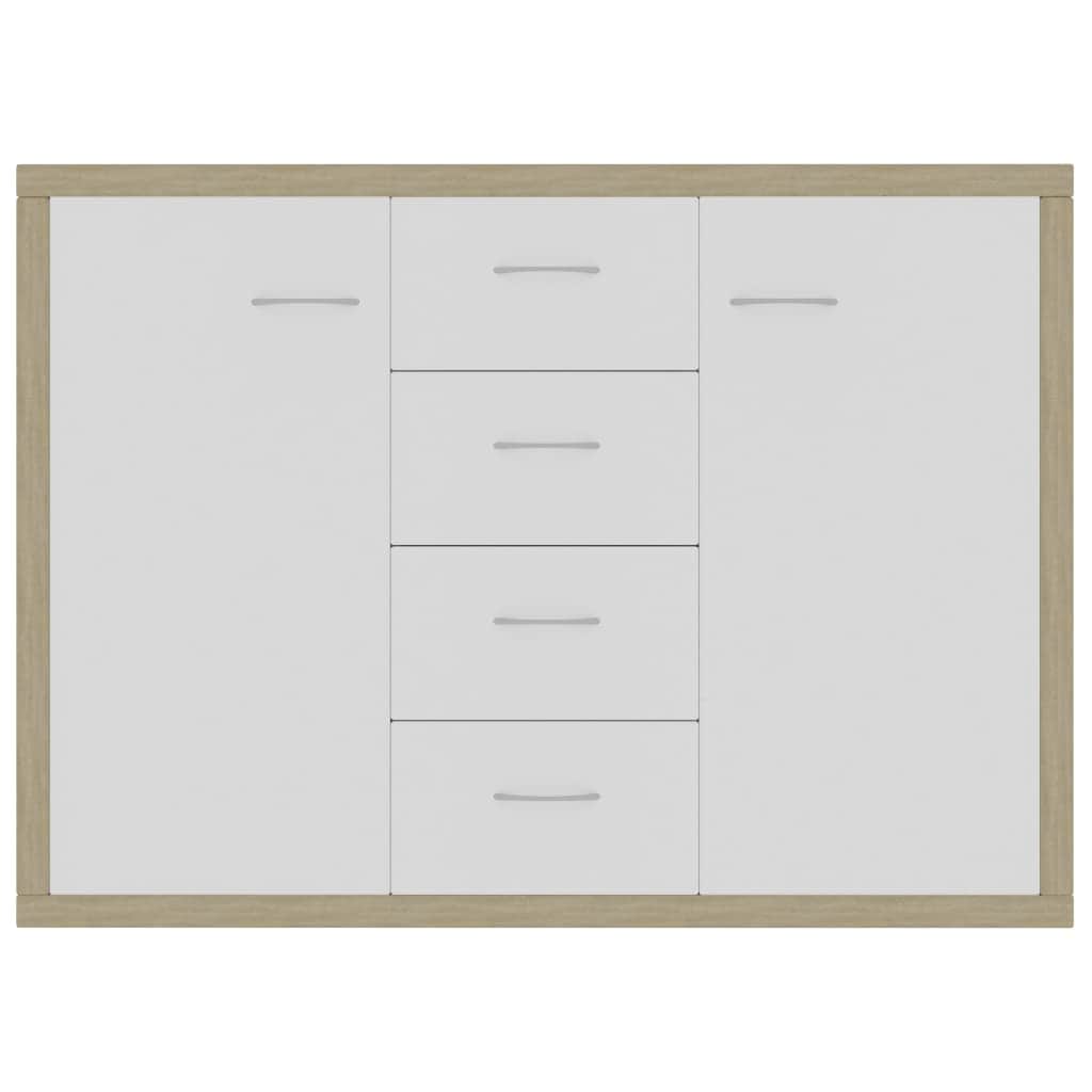 Sideboard White and Sonoma Oak, Chipboard