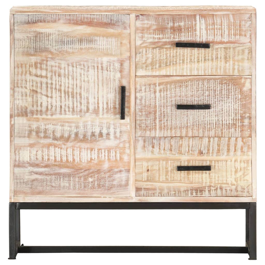 Sideboard White Solid Acacia Wood