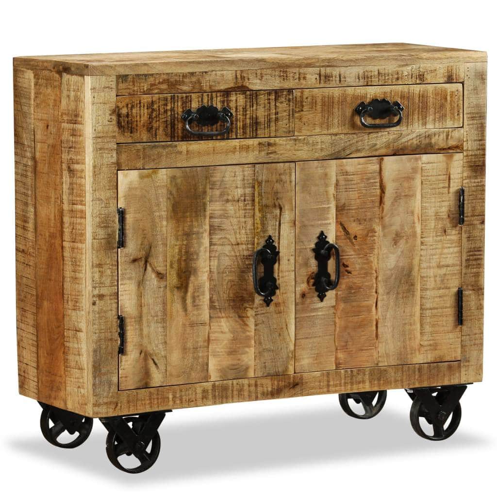 Sideboard with 2 Drawers and 1 Cabinet Rough Mango Wood