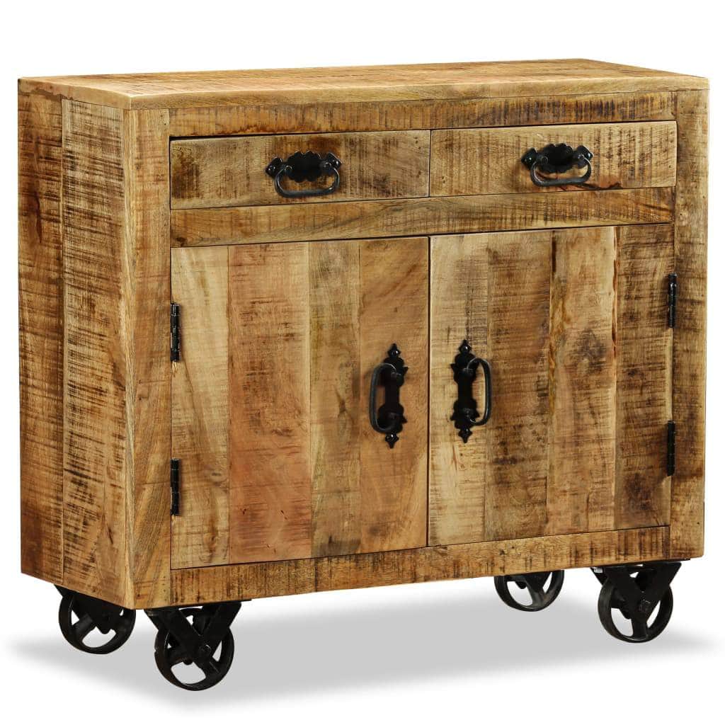 Sideboard with 2 Drawers and 1 Cabinet Rough Mango Wood
