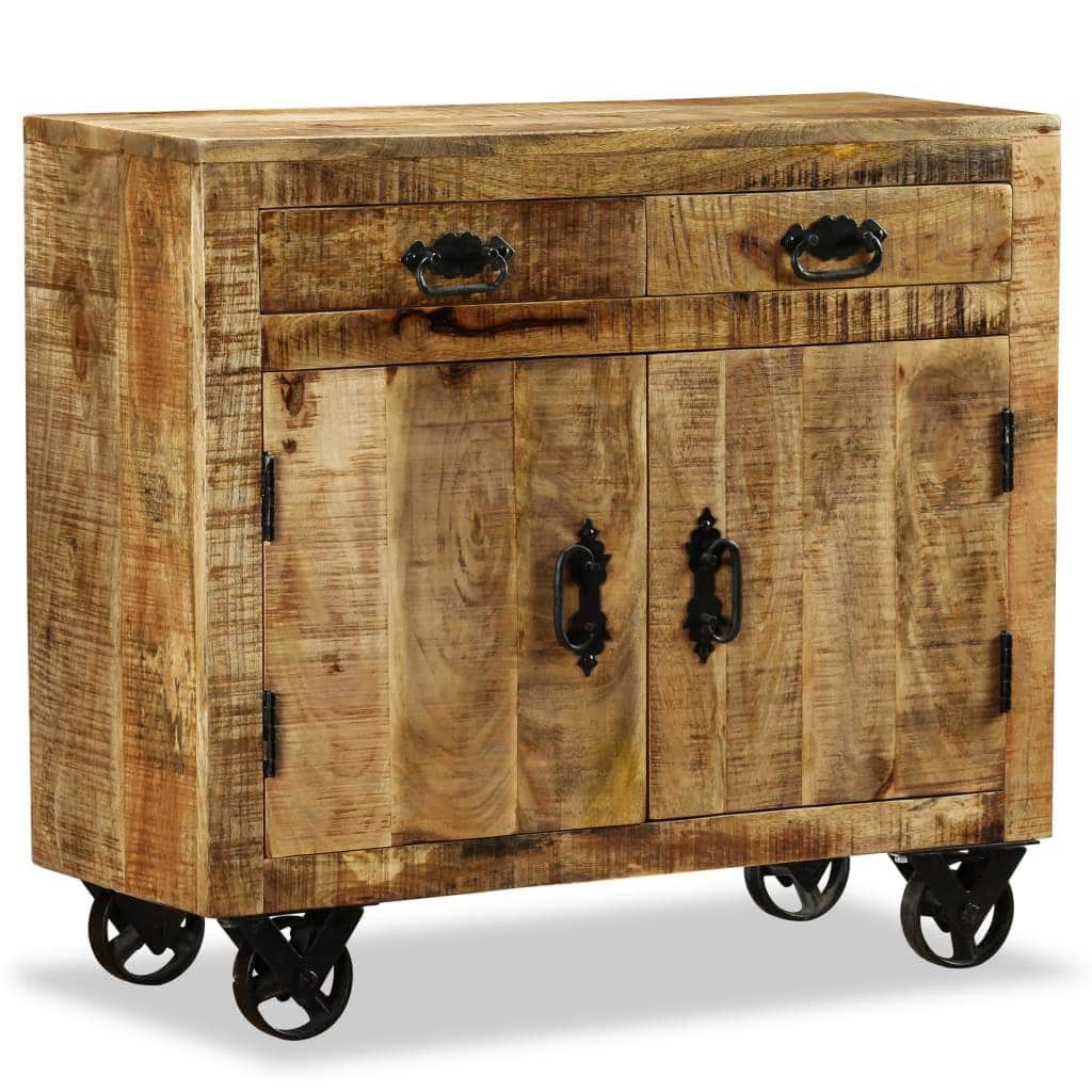 Sideboard with 2 Drawers and 1 Cabinet Rough Mango Wood