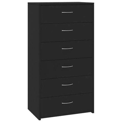 Sideboard with 6 Drawers Black - Chipboard