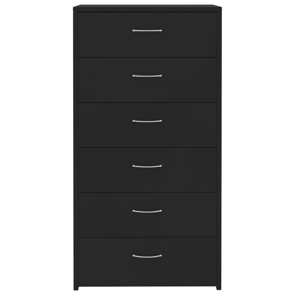 Sideboard with 6 Drawers Black - Chipboard