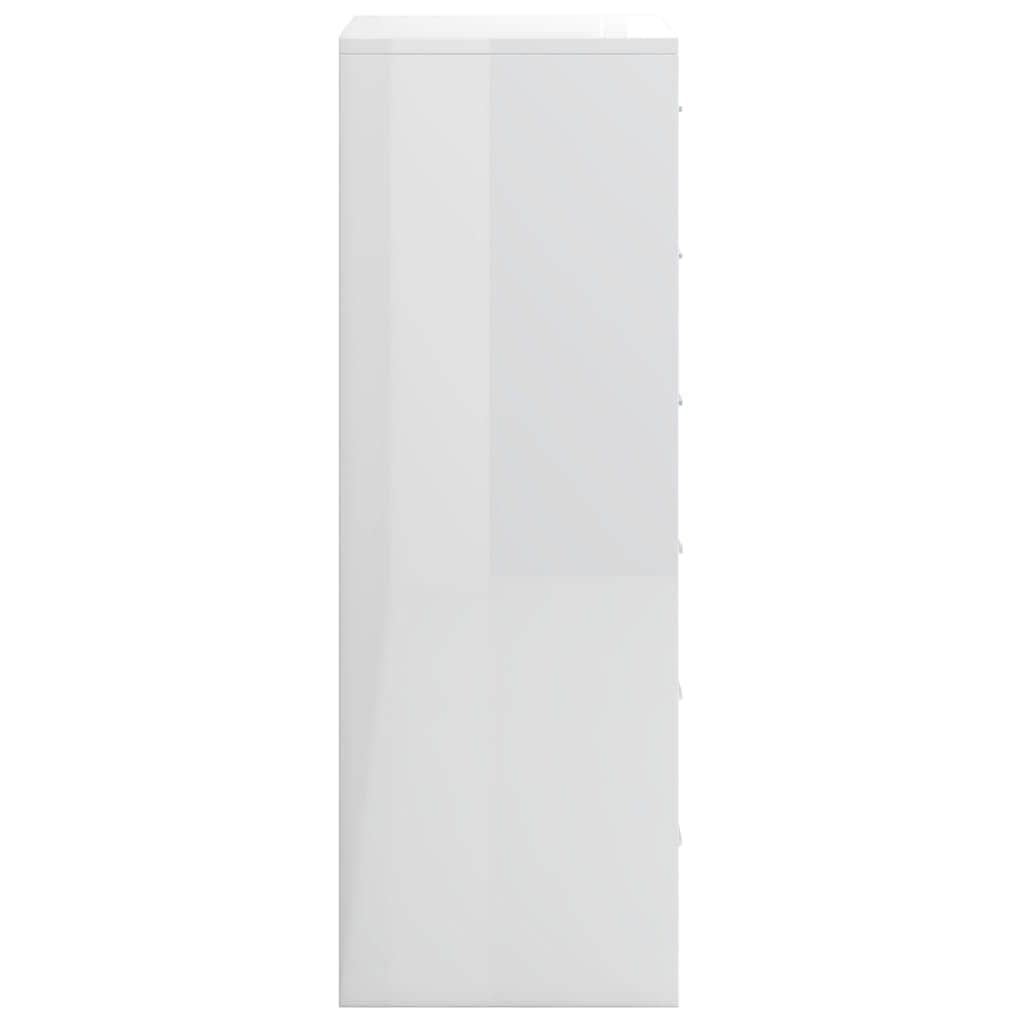 Sideboard with 6 Drawers High Gloss White -Chipboard