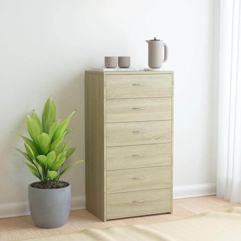 Sideboard with 6 Drawers Sonoma Oak - Chipboard
