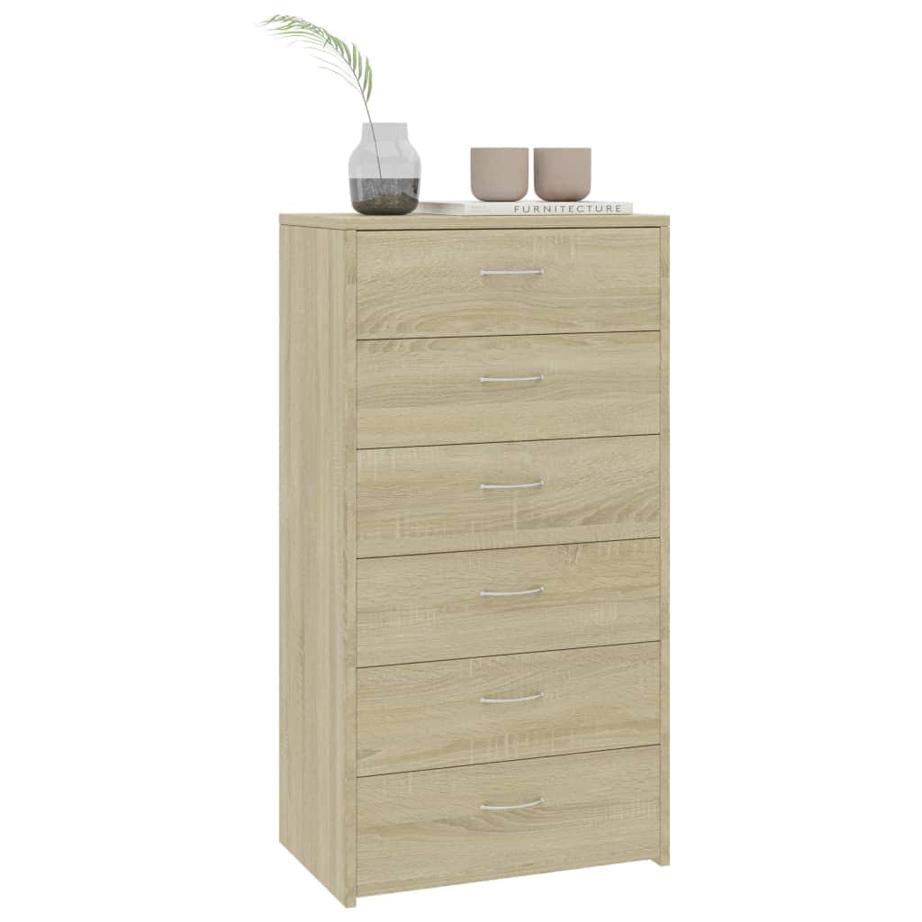 Sideboard with 6 Drawers Sonoma Oak - Chipboard