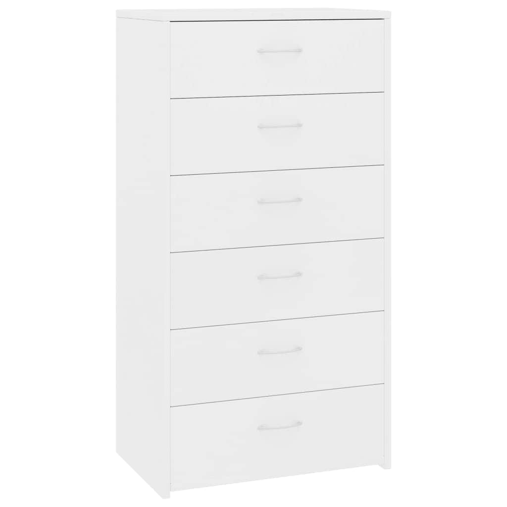 Sideboard with 6 Drawers White - Chipboard