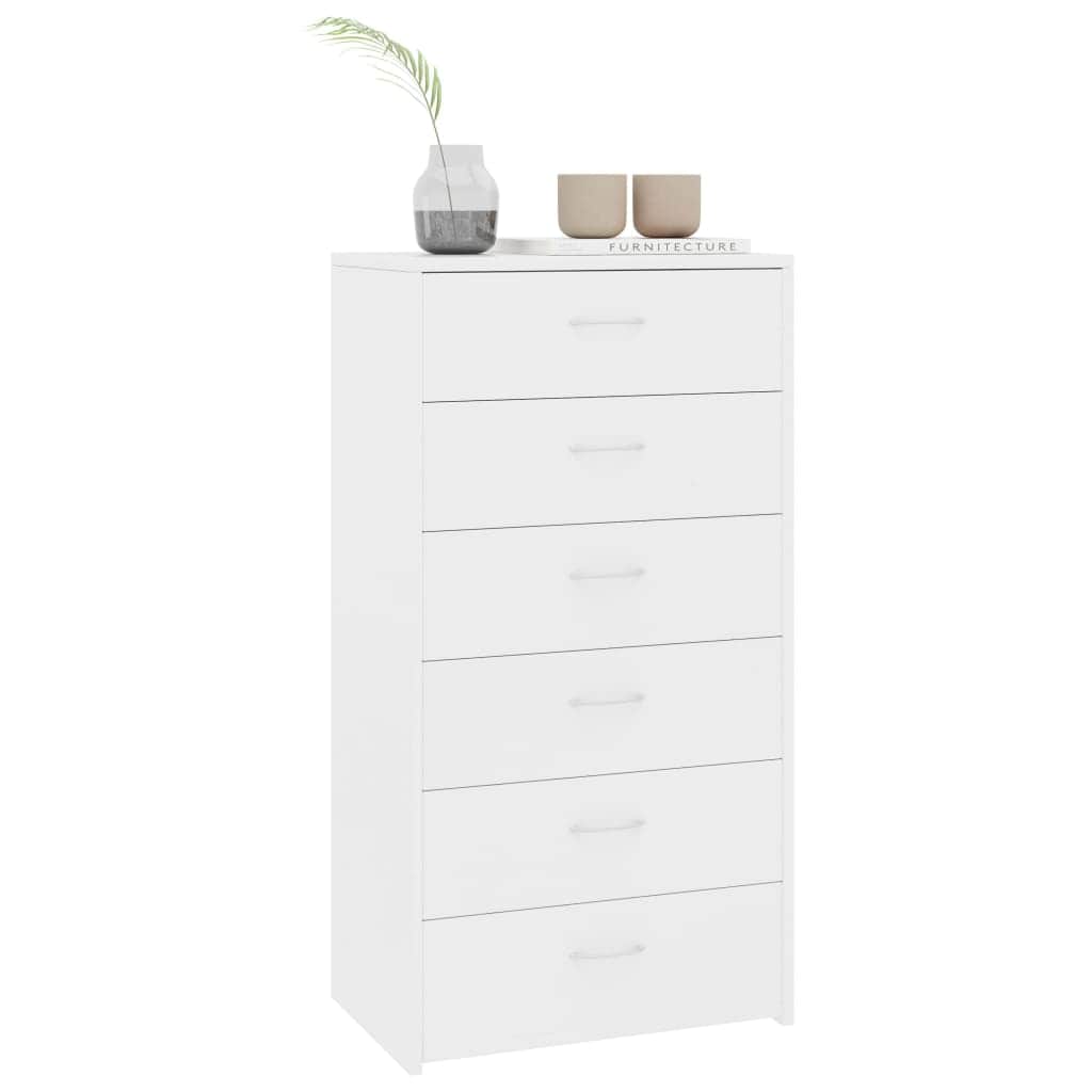 Sideboard with 6 Drawers White - Chipboard