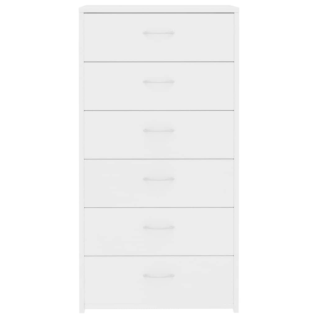 Sideboard with 6 Drawers White - Chipboard