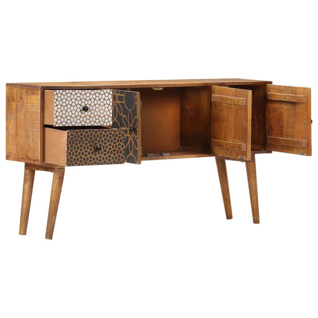 Sideboard with Printed Pattern, Solid Mango Wood