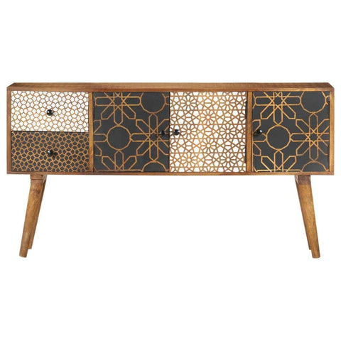 Sideboard with Printed Pattern, Solid Mango Wood