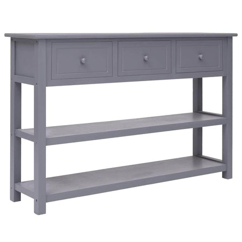 Sideboard Wood 3 Drawers Grey