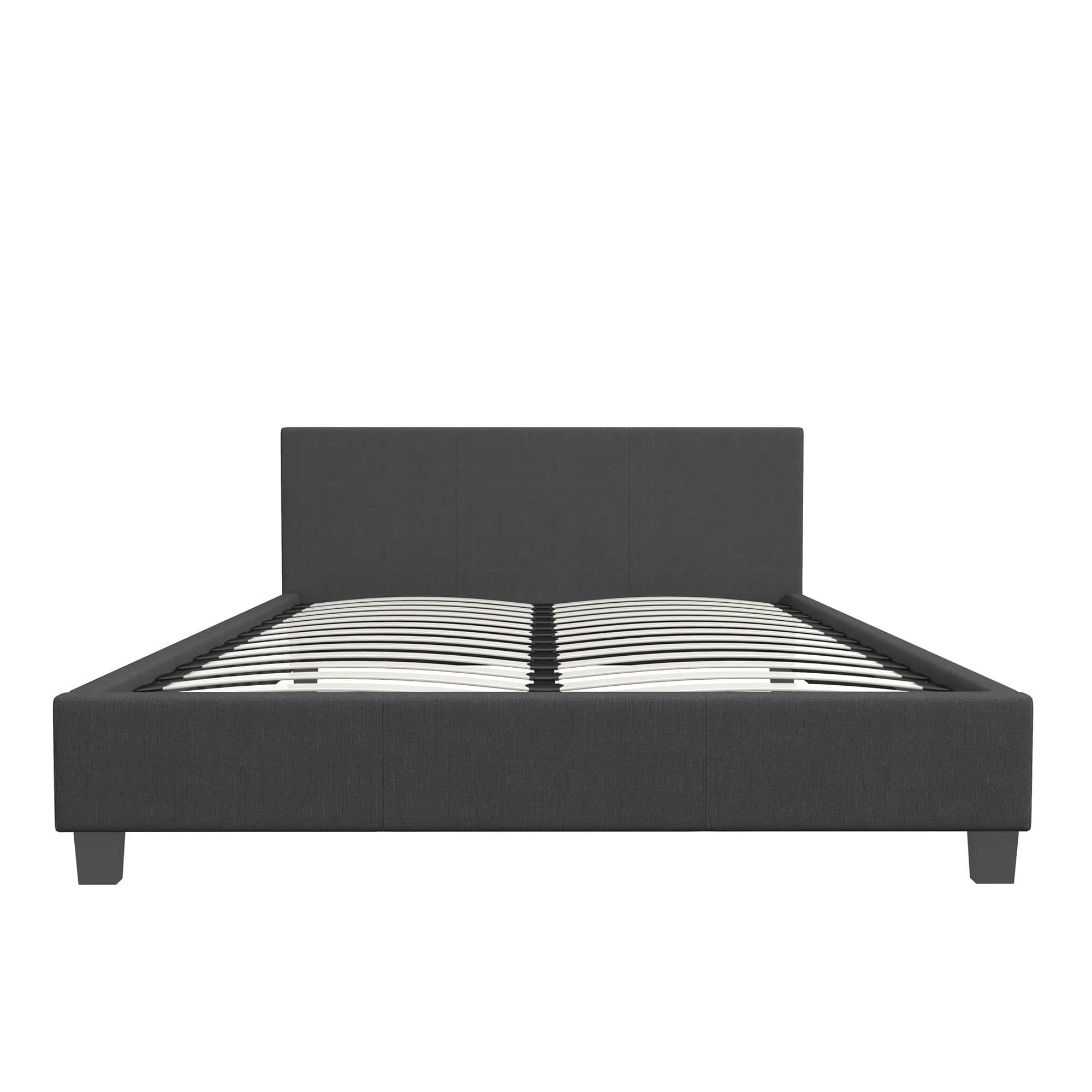 Sienna Luxury Upholstered Bed Frame with Headboard Charcoal Single