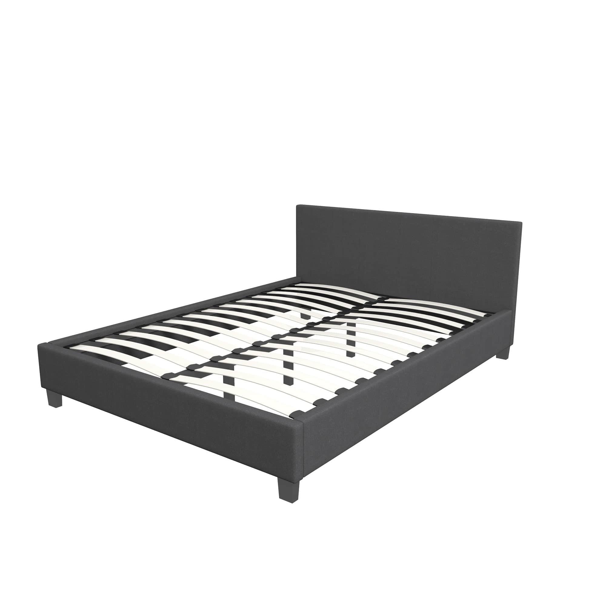 Sienna Luxury Upholstered Bed Frame with Headboard Charcoal Single