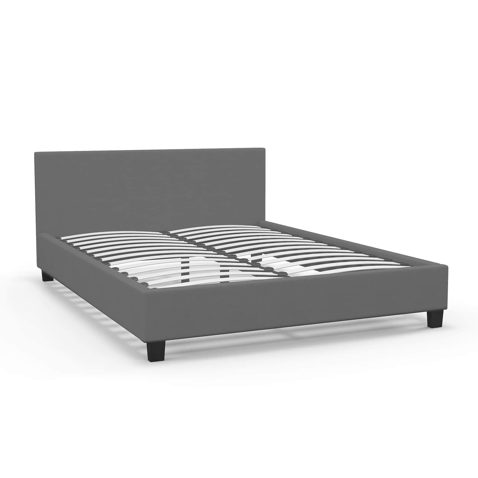 Sienna Luxury Upholstered Bed Frame with Headboard Grey-King Single