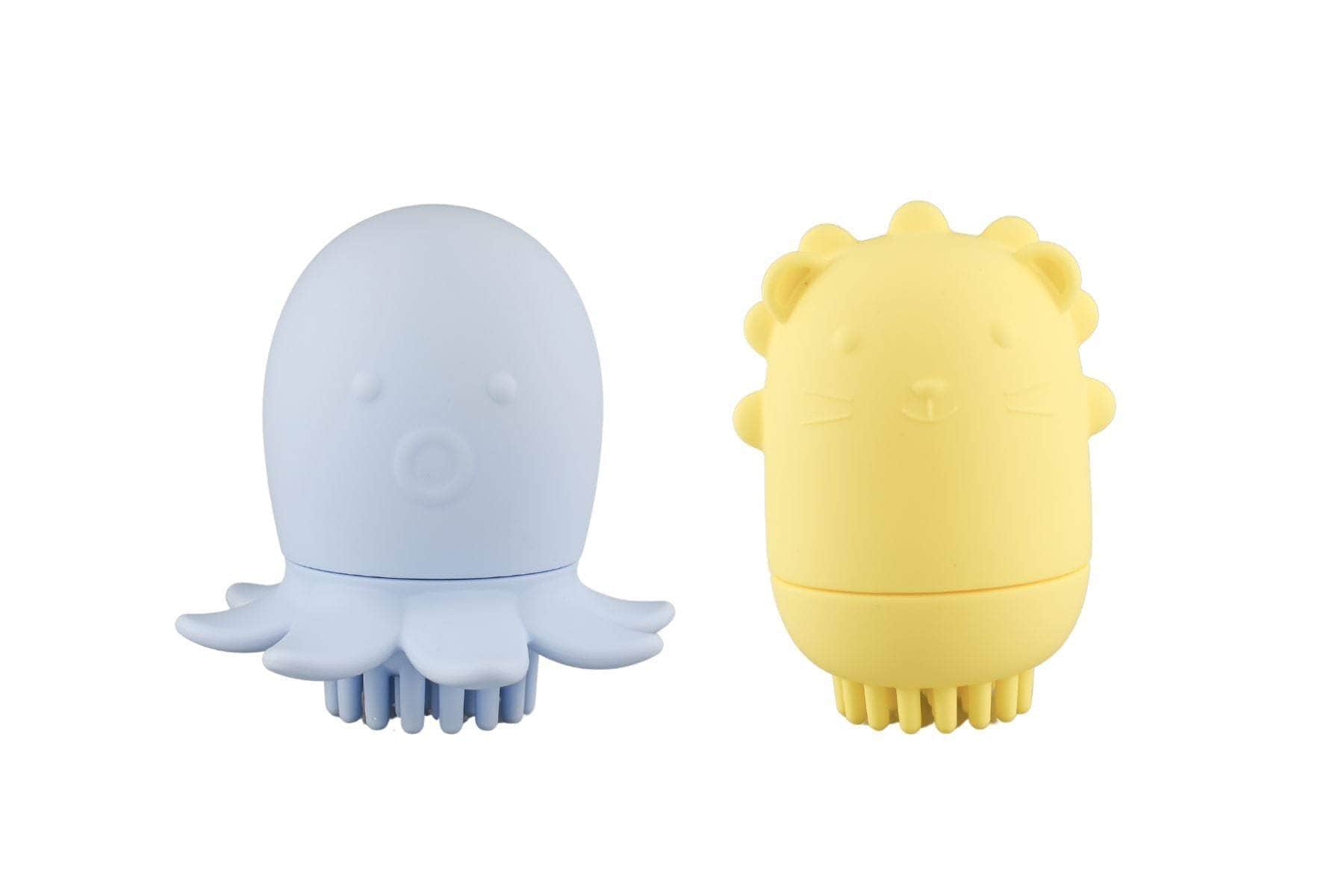 Silicone animal bath shower brush 2pcs set
