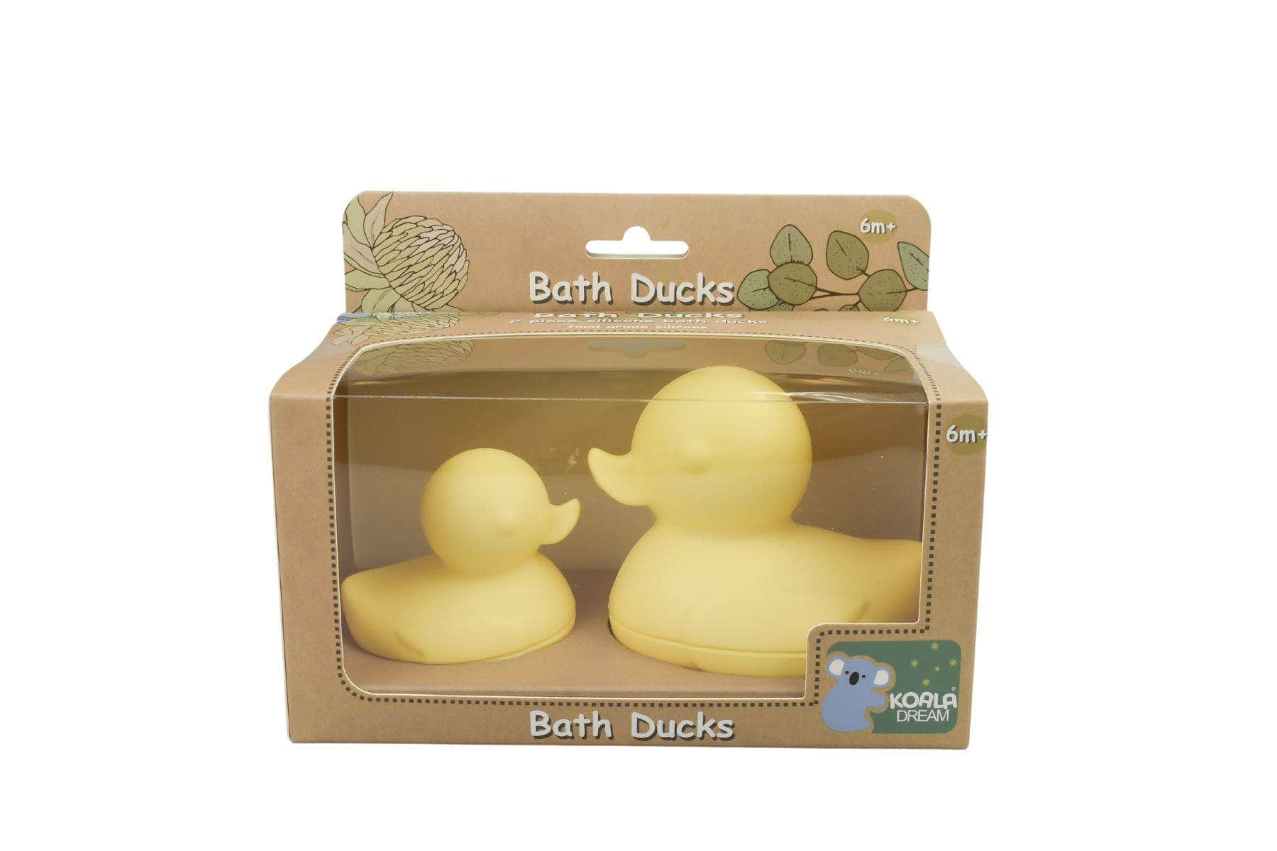 Silicone bath ducks 2pcs set yellow