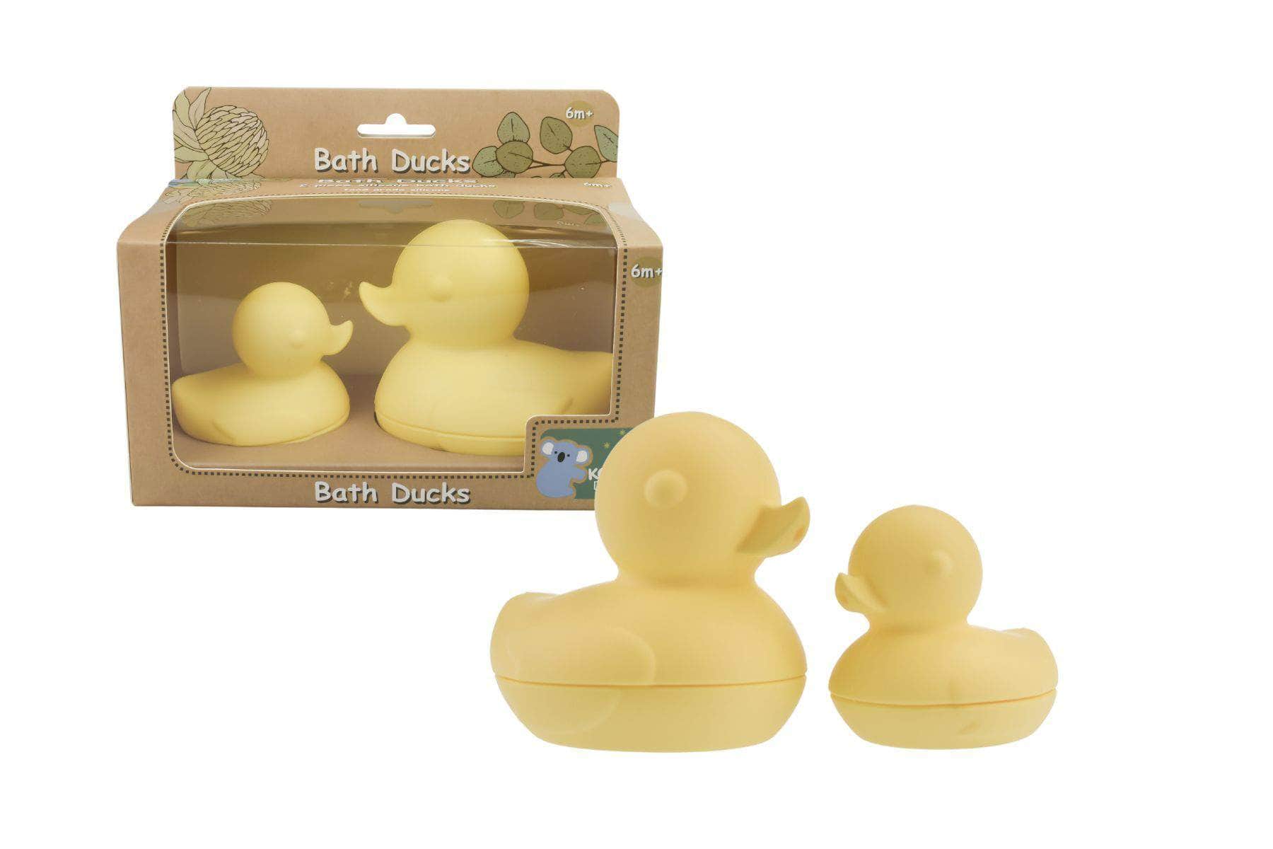 Silicone bath ducks 2pcs set yellow