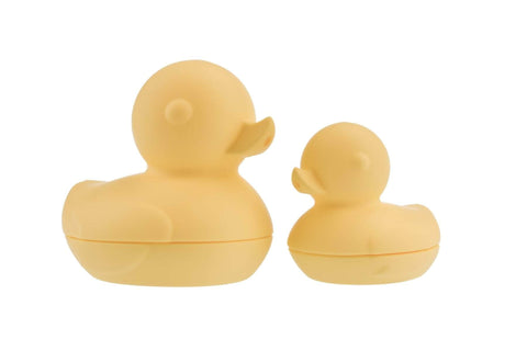 Silicone bath ducks 2pcs set yellow