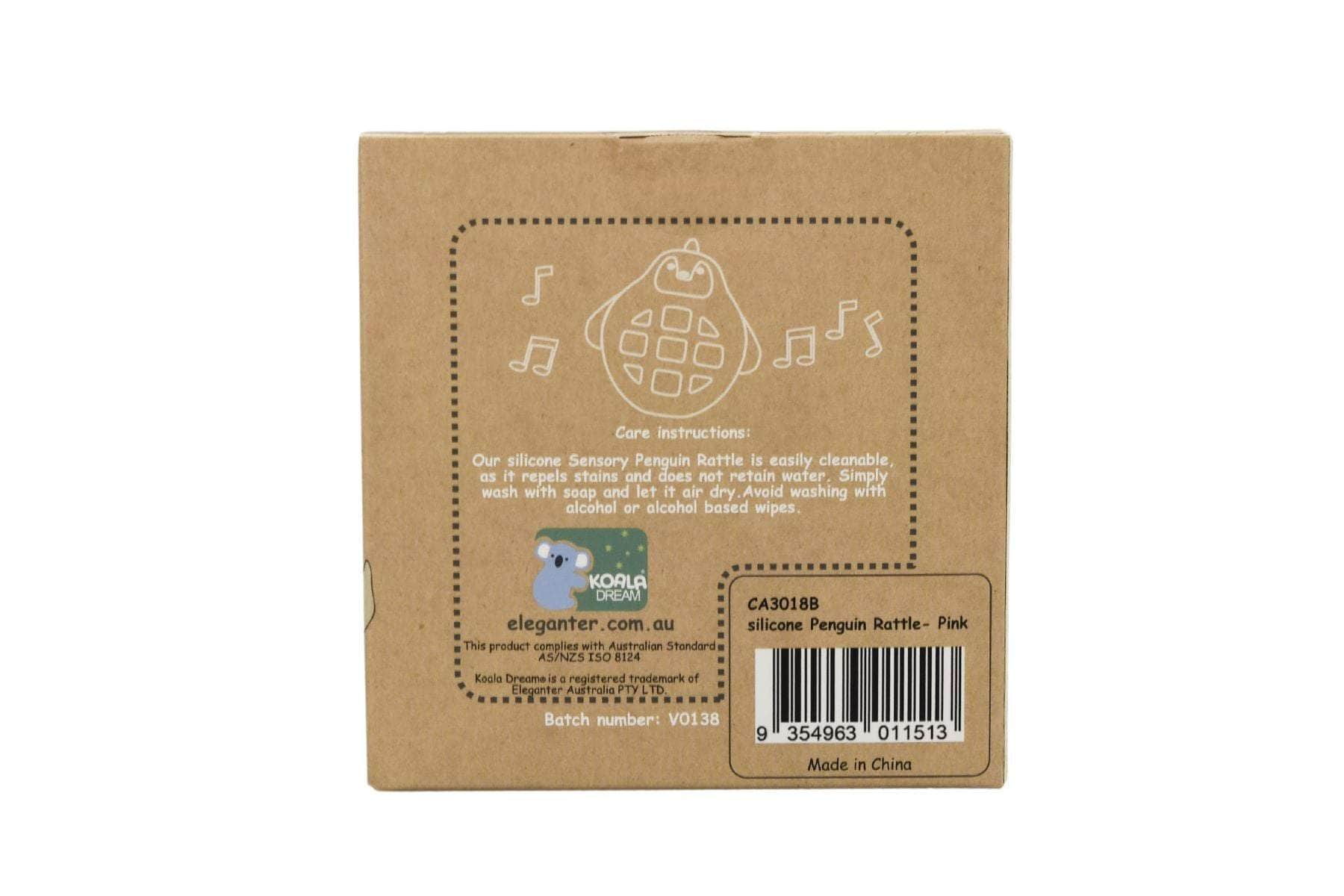 Silicone penguin rattle blue